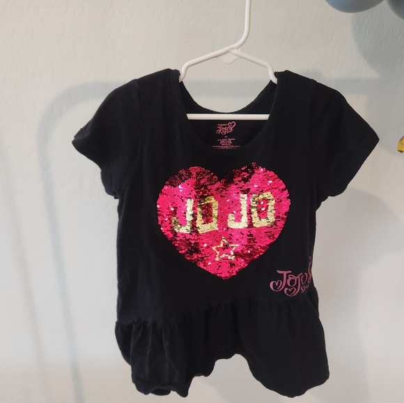 Two JoJo Siwa shirts. Black heart is sequin flip - Picture 5 of 5